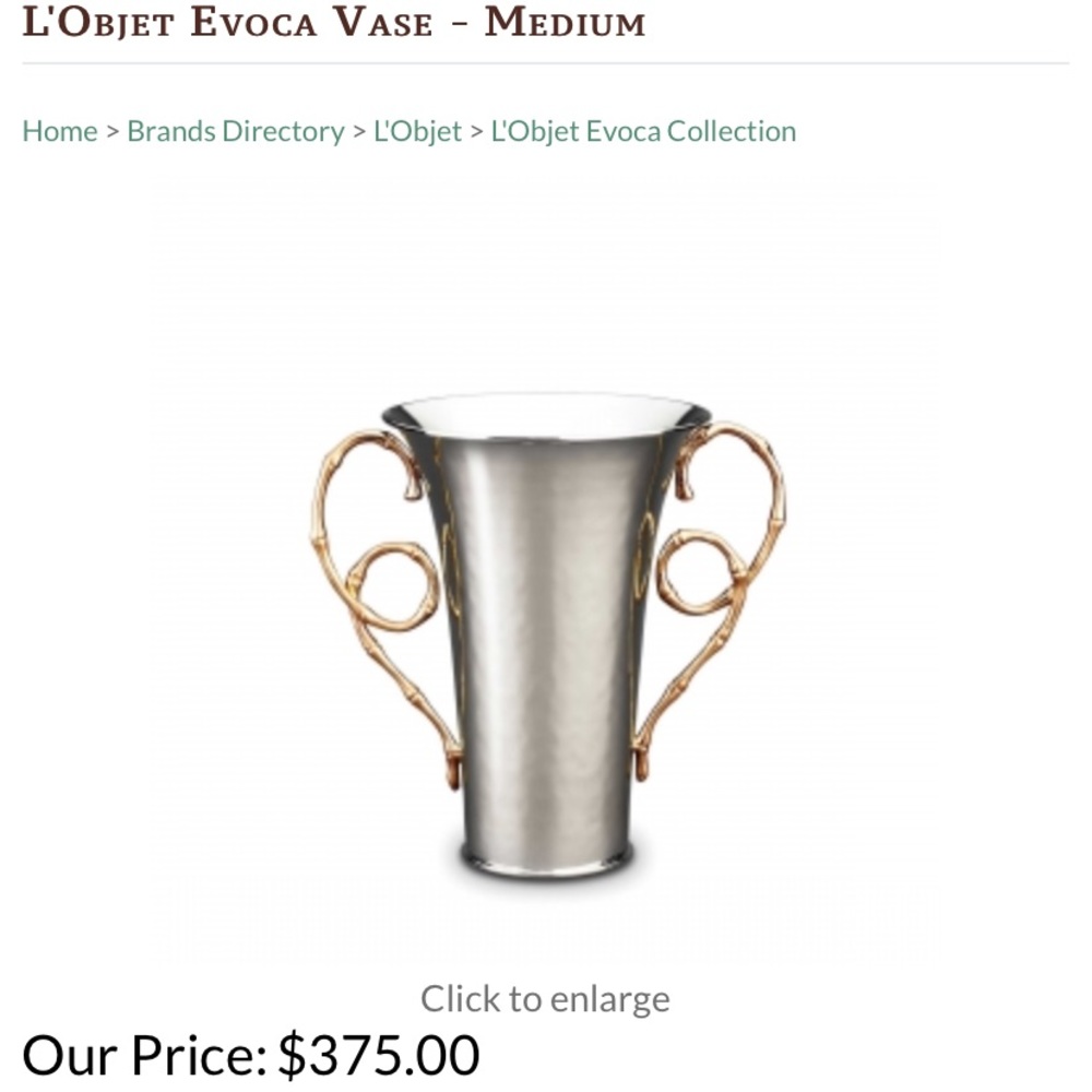 L’Objet Large Vase silver and Gold